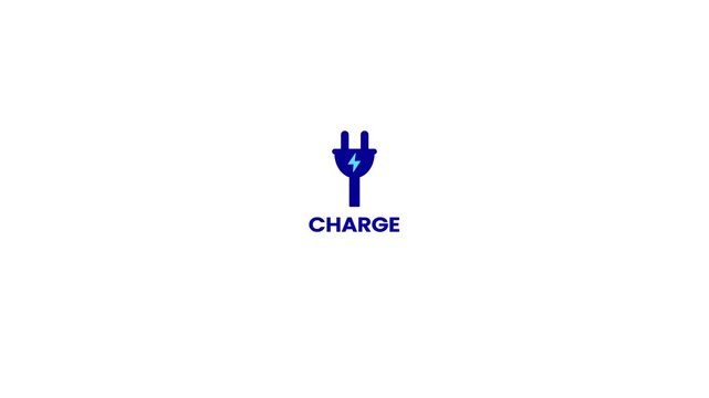 2 pin plug icon, electric power plug icon, connection electricity concept logotype animation background.