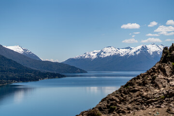 Traful Lake in Traful Village in Argentina mountains Patagonia as a part of siete lagos route