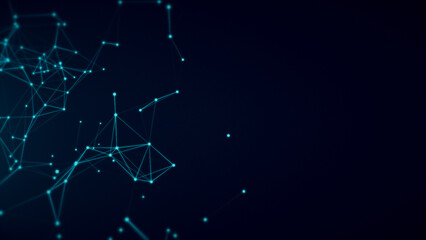 Digital network background with connecting lines and dots, futuristic technology concept