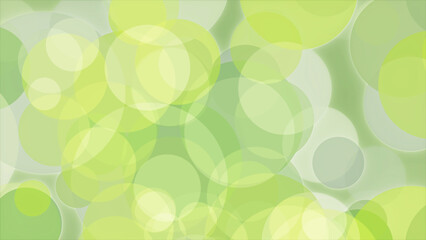 Green bokeh background with overlapping translucent circles, soft light effect, and gradient shades