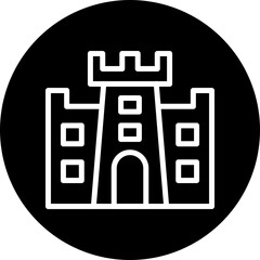 Sandcastle Vector Line White Circle Black