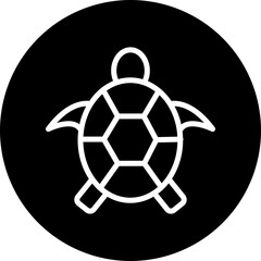 Obraz premium Sea Turtle Vector Line White Circle Black