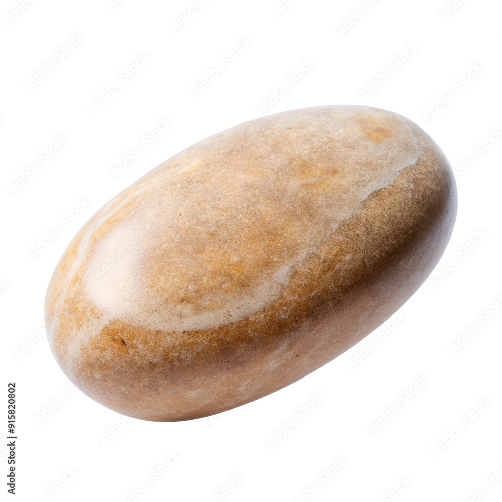 Poster close-up image of a smooth, brown polished stone with a natural texture. the stone features a glossy