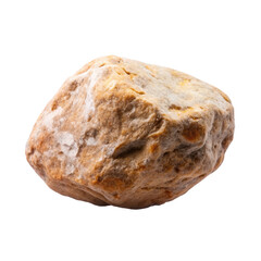 Obraz premium Rough natural stone with varied texture and earthy tones, featuring an irregular shape. Ideal for geological or nature-inspired designs and projects. Isolated on transparent background, png.