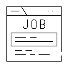 job search web site line icon vector. job search web site sign. isolated contour symbol black illustration