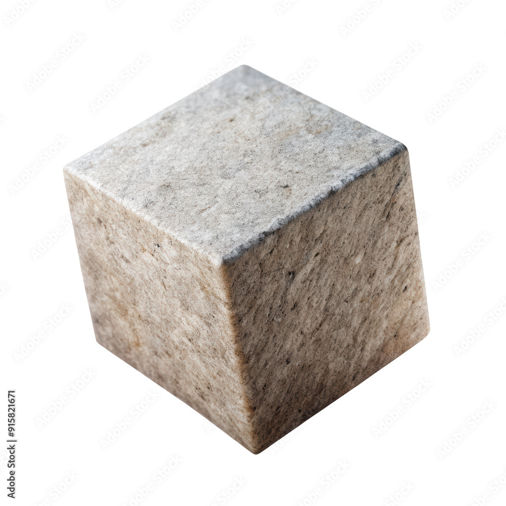 Poster natural stone cube with a textured surface and subtle earthy hues. perfect for use in architecture, 