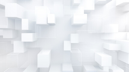 Obraz premium Abstract geometric white background consisting of volumetric cubes and rectangles.