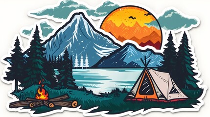 Serene Labor Day Camping Adventure in Majestic Mountain Landscape