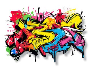 Stylish Streetwear Graffiti Sticker Design for Apparel and Branding
