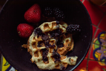 half eaten gluten free waffles