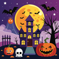 Halloween background happy Halloween vector design template