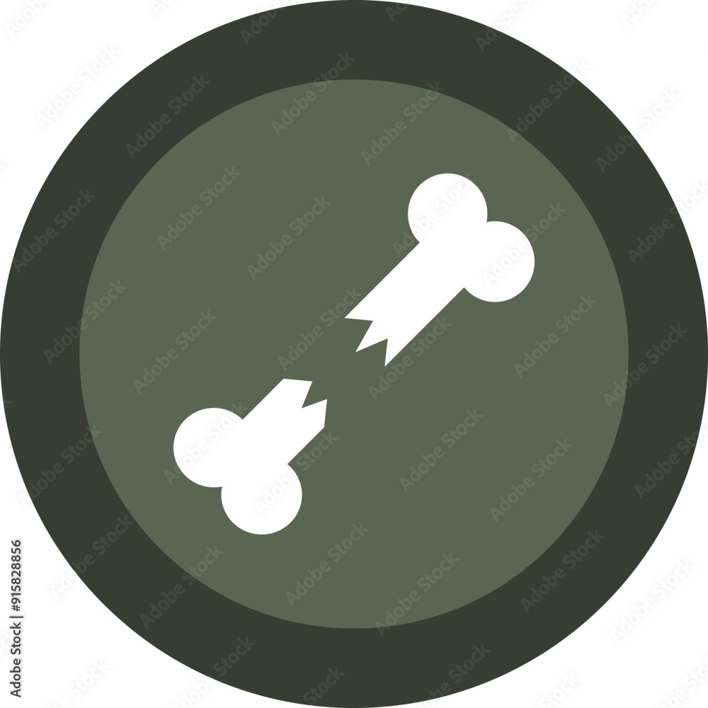 Sticker Broken Bone Glyph Circle Icon