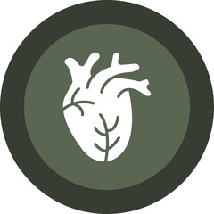 Heart Glyph Circle Icon