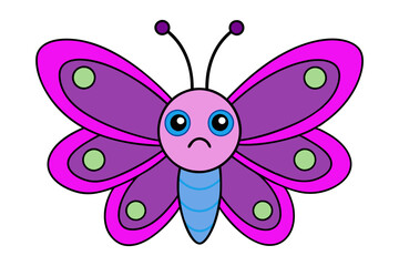 Butterfly Vector Illustration | Kawaii, Linocut, Cartoon, Clipart, and Line Art Designs.