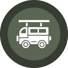 Surf Van Glyph Circle Icon