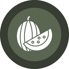 Watermelon Glyph Circle Icon