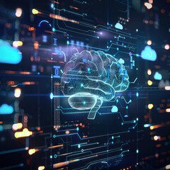 Fototapeta premium Digital Brain Network