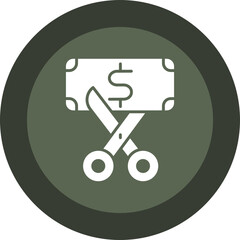 Price Cut Glyph Circle Icon