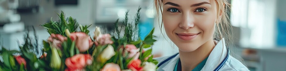 Fototapeta premium young female doctor in hospital. Selective focus