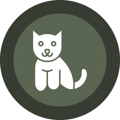 Cat Glyph Circle Icon