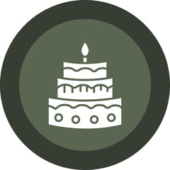 Cake Glyph Circle Icon