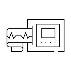 removing cardiogram line icon vector. removing cardiogram sign. isolated contour symbol black illustration