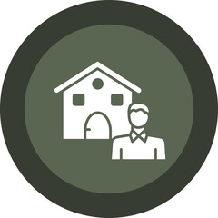 Real Estate Agent Glyph Circle Icon