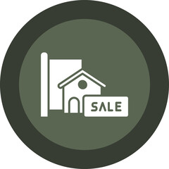For Sale Glyph Circle Icon