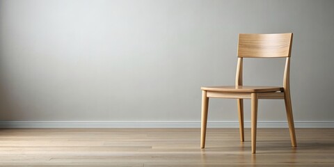 Minimalist wooden chair with clean lines and natural grain patterns, minimalist, wooden, chair, clean, lines, natural, grain
