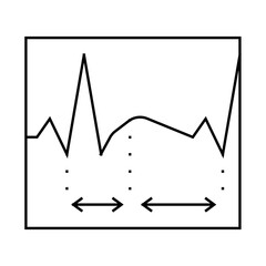 diastole, analysis of sistal and cardiogram line icon vector. diastole, analysis of sistal and cardiogram sign. isolated contour symbol black illustration