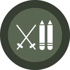 Ski Glyph Circle Icon
