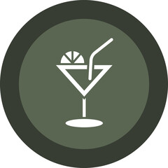 Cocktail Glyph Circle Icon