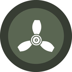 Fan Glyph Circle Icon