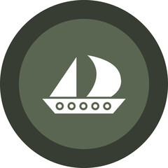 Sail boat Glyph Circle Icon