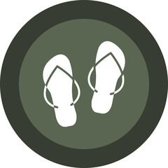 Slippers Glyph Circle Icon