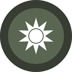 Sun Glyph Circle Icon