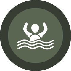 Swimming Glyph Circle Icon