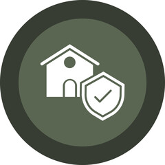 Home Insurance Glyph Circle Icon