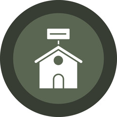 House Rental Glyph Circle Icon