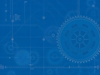 Obraz premium Cog blueprint background. Please check my portfolio for more background illustrations