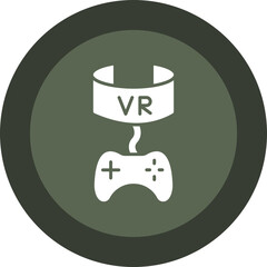 Vr Game Glyph Circle Icon