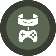 Vr Gaming Glyph Circle Icon