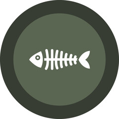 Fish Bone Glyph Circle Icon