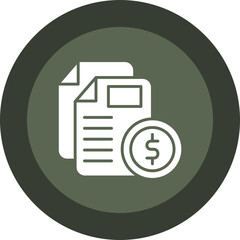 Invoice Bill Glyph Circle Icon