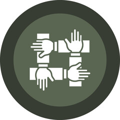 Teamwork Glyph Circle Icon