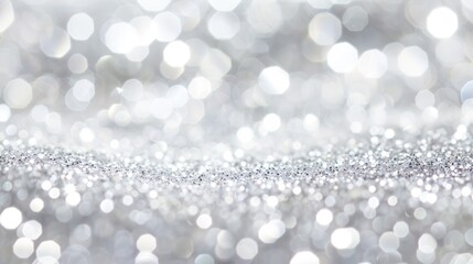Sparkling Silver Bokeh Background