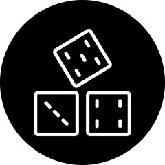 Dice Vector Line White Circle Black