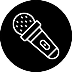 Toy Mic Vector Line White Circle Black