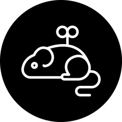 Toy Mouse Vector Line White Circle Black