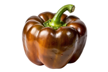 Fresh brown bell pepper showcasing its vibrant color and unique shape, perfect for healthy meals and recipes.
